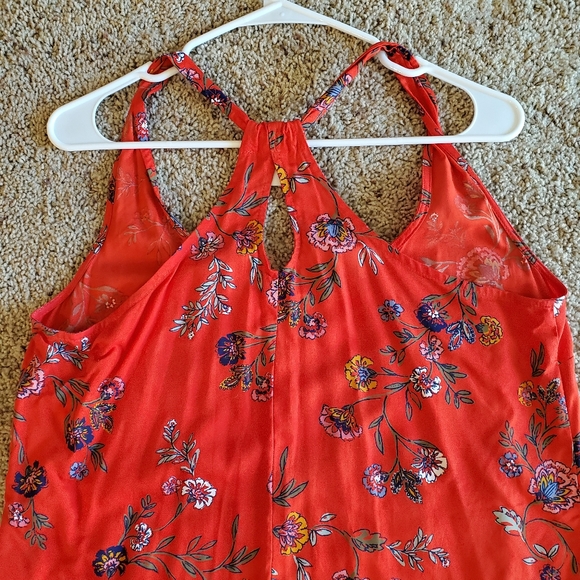 Old Navy Red Dress with flowers on it - Picture 7 of 10